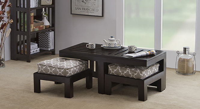 Caffino Coffee Table Set(Ebony&Morocco Lattice Beige)